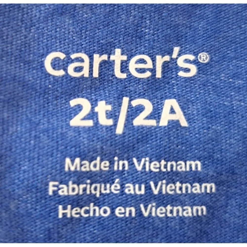 Carter's Boys 2T Multicolor Vehicles Blue Long Sleeve T-Shirt